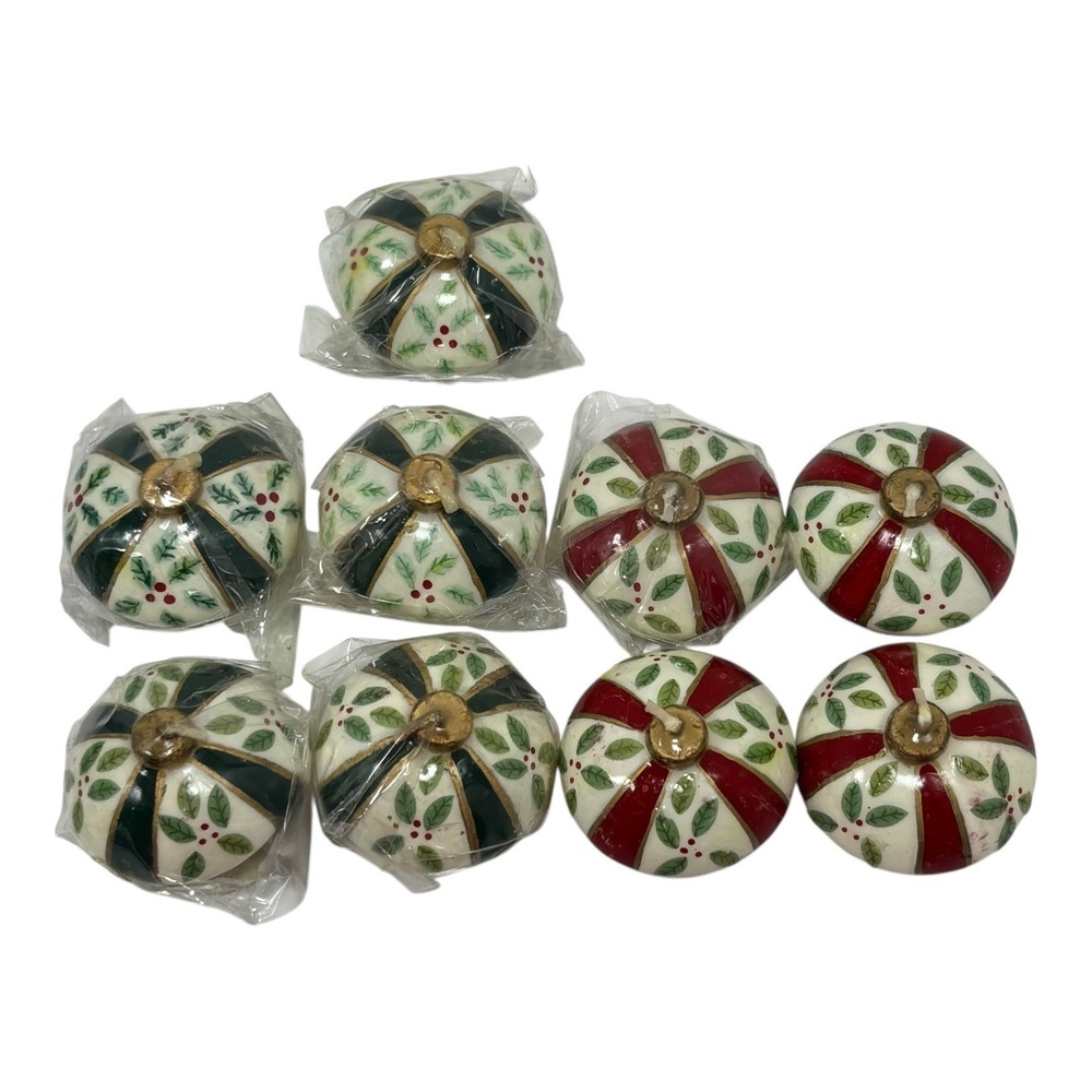 Vintage Globe Christmas Candles Floating Lot‎ of 9 Mini 2" 1990s